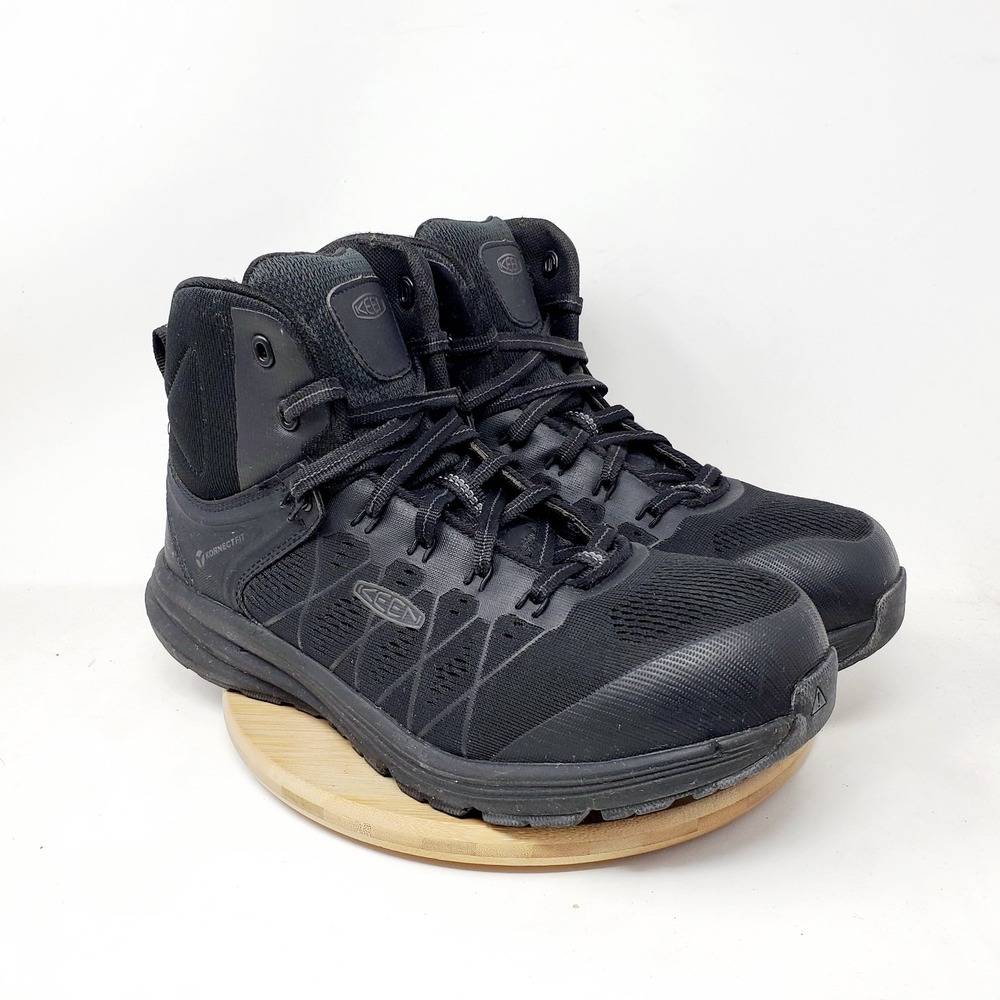KEEN Vista Energy Mid Boots Mens 10 EE WIDE Black Carbon Safety Toe Work Shoe EH - Picture 2 of 14